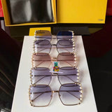 S-sunglasses Fendi Italy Designer Eyeglass Frames Glasses Pearl decoration Full frame for FF0296