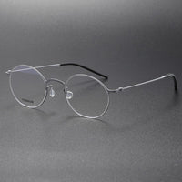 Denmark Titanium Screwless Korea Glasses Frames Optical Ultra-light Business Round Prescription Diopter Titanium Eyeglasses Men