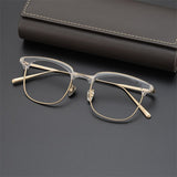 D7216 Handmade Titanium Acetate Optical Eyeglasses Frame  For Men and Women Fashion Retro Myopia Glasses Glasses