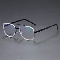 Optical Lenses Denmark Linde 9911 Titanium No Screw Korea Glasses Frames Optical Ultra-light Business Square Reading Glasses Men