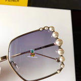 S-sunglasses Fendi Italy Designer Eyeglass Frames Glasses Pearl decoration Full frame for FF0296