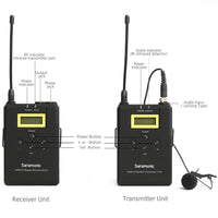 E-Electronic Saramonic UwMic9 Kit12 Wireless lavalier Microphone System,Saramonic UHF 16 Channel Omnidirectional lap mic for DSLR Camera Camcorder Interviews
