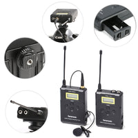 E-Electronic Saramonic UwMic9 Kit12 Wireless lavalier Microphone System,Saramonic UHF 16 Channel Omnidirectional lap mic for DSLR Camera Camcorder Interviews