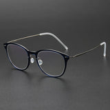 Round Denmark Linde 6506 Titanium No Screw Korea Glasses Frames Optical Ultra-light Business Prescription Diopter Glasses