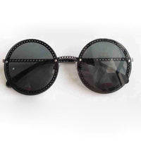 Summer Gold Chain Round Sunglasses For Women Shades Brand Designer Alloy Retro Rimless Fashion Futuristic For Sun Glasses UV400