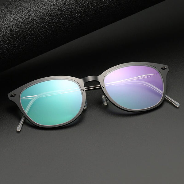 Round Denmark Linde 6506 Titanium No Screw Korea Glasses Frames Optical Ultra-light Business Prescription Diopter Glasses