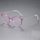 Men's Glasses Frame 6548 Denmark Titanium No Screw Korea Glasses Frames Optical Ultra-light Business Round Frame Glasses