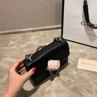 M-Handbag GUCCI 20cm Ladies Vintage Printing Wide Shoulder Strap Messenger Bag Small Square Bag