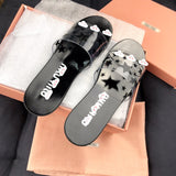 S-shoe MIU MIU Women Men Bath Shower Slippers Shower Sandals Patterned Non Slip Beach Sandal