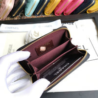 A-accessories NO.69271 7.5-11.5-2.5cm Small Wallet for Women PU Leather Leaf Pendant Card Holder Organizer Zipper Coin Purse
