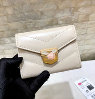 A-accessories NO.81223 11-9cm Women's Short Leather Card Holder Purse Zipper Buckle Elegant Clutch Wallet