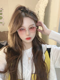 S-sunglasses Binjun 2021 Gentle Fashion Sunglasses for TEGA with White round glasses case 2021 New Style Women's Korean Version Retro Sunglasses Aviator Style Metal Frame Fashion UV400 Protection Big Frame Sun Glasses Shades for Women