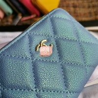 A-accessories NO.69271 7.5-11.5-2.5cm Small Wallet for Women PU Leather Leaf Pendant Card Holder Organizer Zipper Coin Purse