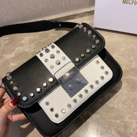 M-Handbag M.K 23-16cm Women Designer Rivet Shoulder Bag Ladies Top Handle Clutches Handbags Purse