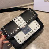 M-Handbag M.K 23-16cm Women Designer Rivet Shoulder Bag Ladies Top Handle Clutches Handbags Purse