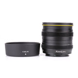 E-Electronic Kamlan lens 50mm F1.1 APS-C Large Aperture Manual Focus Lens Standard Fixed Focus APS-C Frame Mirrorless Lens Cameras lentille Camera Lens For Canon EOS-M NEX Fuji X M4/3 Cameras