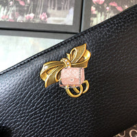 A-accessories GUCCI NO.524291 19-10-2.5cm Women’s Long PU Leather Wallet with Credit Card Holders Money Organizer Zipper Purse Wristlet Handbag