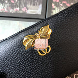 A-accessories GUCCI NO.524291 19-10-2.5cm Women’s Long PU Leather Wallet with Credit Card Holders Money Organizer Zipper Purse Wristlet Handbag