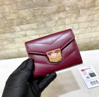 A-accessories NO.81223 11-9cm Women's Short Leather Card Holder Purse Zipper Buckle Elegant Clutch Wallet