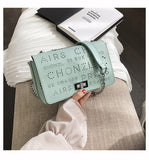 L-package Women's Genuine Leather Quilted Chain Bag Shoulder Handbags Purse flap bag Calfskin Eyele Tweed Silver Tone Metal