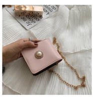 L-package Leather Makeup Lipstick Case with Mirror for Purse Cosmetic Pouch Travel Makeup Bag Holder Fits of Lipstick Travel Purse Storage with Chain