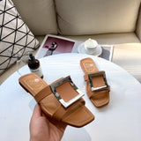 S-shoe R.O.V Womens Flat Sandals Slides Open Toe Slip On Shoes for Summer