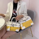 L-package big:26-20-14cm small:21-15-11cm Designer Handbag Top Handle Padlock Women's Leather Bag