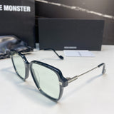 S-sunglasses G monster Anti-Blue Women Round Glasses Eyeglasses For Jeff Anti Radiation Metal Details Thin Temples Transparent Retro unisex Computer lens Oversized Black Acetate Frame Eyewear 99.9% UV Protection