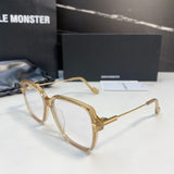 S-sunglasses G monster Anti-Blue Women Round Glasses Eyeglasses For Jeff Anti Radiation Metal Details Thin Temples Transparent Retro unisex Computer lens Oversized Black Acetate Frame Eyewear 99.9% UV Protection