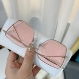 S-sunglasses 2021 Monster Glasses For Reme With White Round Case Women Square Metal Sunglasses Men Retro Small Square Sun Glasses Female Glasses Frame Shades Eyeglass