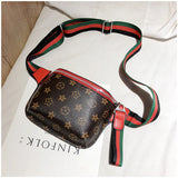 L-package Women's Canvas Designer PU Waist Purse Belt Bag Fashion Personality Messenger Chest Bag