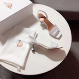 S-shoe N.E.O.U.S Summer Single Cusp Shoe Strappy Heels Solid Buckle Classics Color Block Shoes Slip-on strappy leather sandals with a geometric heel