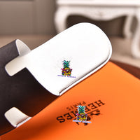 S-shoe H.e.r.m.e.s Spring Summer New Flat-bottom Wear Lazy Beach Toe Comfort Joker Slippers Women's Genuine Cow Leather Slippers Couple Indoor Non-slip Men Women Home Fashion Casual Single Shoes PVC Soft Soles