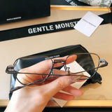 S-sunglasses G monster Unisex Eyeglasses Lens Titanium Frames For Tap Tap Optical Computer Double Bridge Design Eyewear Protection Radiation Protection Light Sunlight Blocking Frame Square Lens