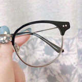 S-sunglasses 2021 Gentle Anti Radiation Glasses For Alio With White Round Case Retro Round Glasses Frame Anti Blue Light Eyeglasses Round Oversized Antiradition Replaceable Lens in Full Metal Frame Computer Eyewear for Women and Men