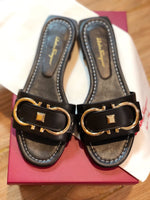 S-shoe S.a.l.v.a.t..o.r.e F.e.r.r.a.g.a.m.o Women's Wide Width Slide Sandals Slip On Flat Cross Strap Casual Summer Shoes