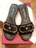 S-shoe S.a.l.v.a.t..o.r.e F.e.r.r.a.g.a.m.o Women's Wide Width Slide Sandals Slip On Flat Cross Strap Casual Summer Shoes
