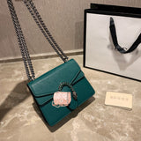 M-Handbag GUCCI 20cm Ladies Vintage Printing Wide Shoulder Strap Messenger Bag Small Square Bag