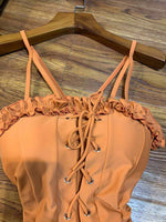 D-clothing Zimmermann Women's Halter One Piece Swimsuits Braid Macrame Ruched Tummy Control Swimwear