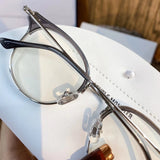 S-sunglasses 2021 Gentle Anti Radiation Glasses For Alio With White Round Case Retro Round Glasses Frame Anti Blue Light Eyeglasses Round Oversized Antiradition Replaceable Lens in Full Metal Frame Computer Eyewear for Women and Men