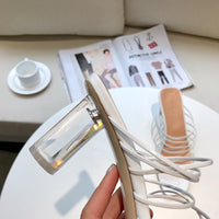 S-shoe R.E.J.I.N.A P.Y.O Polished Crisscrossed High Heel Sandal Open Toe Ankle-Strap Dress Platform Sandal
