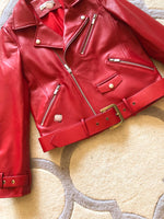 D-clothing Dior Riders Clothes Black/Red Leather Jacket Locomotive Suit
