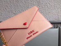 A-accessories MIU MIU NO.5MF001 15.5X10.5cm Envelope Style Leather Case Front Pocket Wallet Super Thin Fashion Card Holder With ID Card Slots