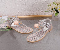 S-shoe Women's sandals Flat Thong Sandals Beach Bohemia Shoes Ankle Buckle for Women