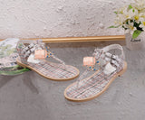 S-shoe Women's sandals Flat Thong Sandals Beach Bohemia Shoes Ankle Buckle for Women