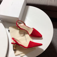 S-shoe R.E.J.I.N.A P.Y.O Women Casual Cusp Toe High Heeled Pumps Ankle Strap Shoes