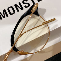 S-sunglasses Round Frame Computer Anti Radiation Replaceable Hinges High Quality Eyeglass For Kito Black Acetate And Gold Metal Frame Anti Blue Reading Beta Titanium Glasses For Women Men