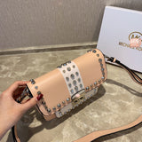 M-Handbag M.K 23-16cm Women Designer Rivet Shoulder Bag Ladies Top Handle Clutches Handbags Purse