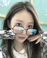 S-sunglasses Dior Anti-blue Light Men Computer Eyeglasses Double Frame For stellaire3 Fashion Square Metal Glasses For Stellaire3 Frame Classic Women Myopia Optics Eye Glasses Retro Eyeglass Big Square Flat Mirror Female