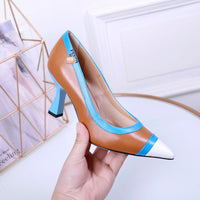 S-shoe Fendi Stiletto High Heel Shoes for Women Pointed Closed Toe Classic Slip On Dress Pumps